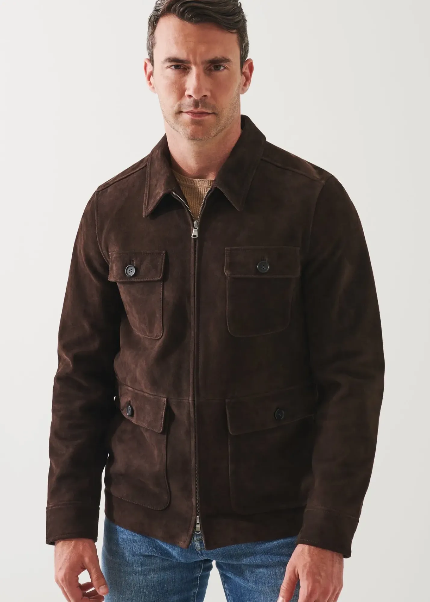 PATRICK ASSARAF Suede Utility Jacket|Men Outerwear