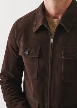 PATRICK ASSARAF Suede Utility Jacket|Men Outerwear