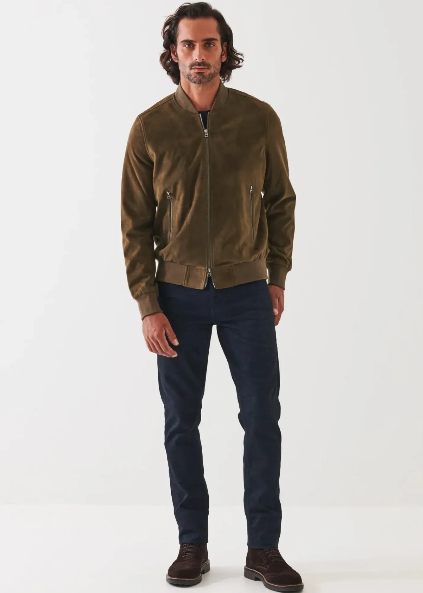 PATRICK ASSARAF Suede Zip Bomber|Men Outerwear