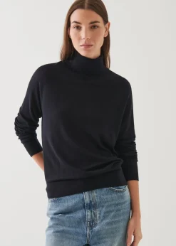 PATRICK ASSARAF Superfine Merino Boyfriend Turtleneck|Women Knitwear