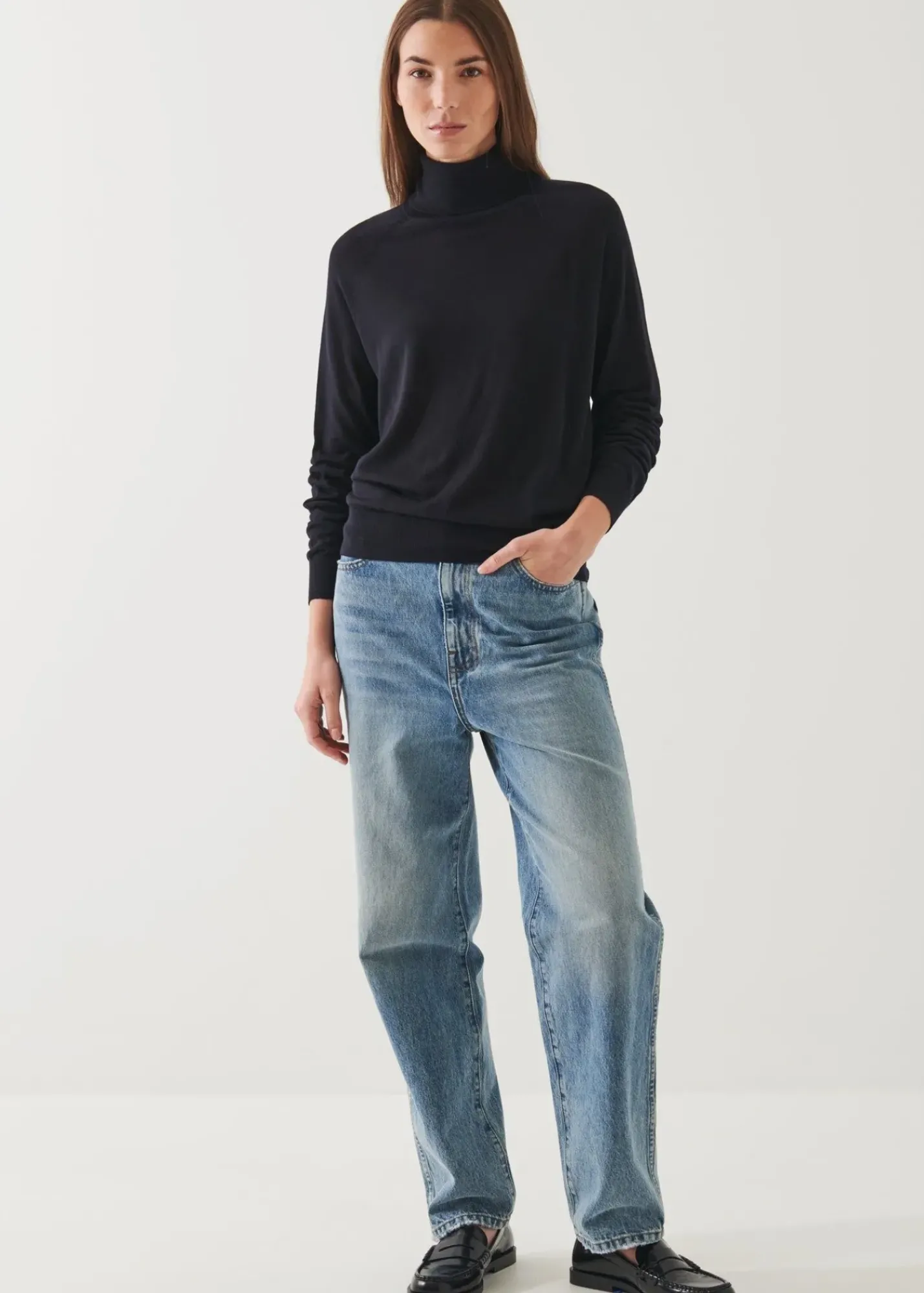 PATRICK ASSARAF Superfine Merino Boyfriend Turtleneck|Women Knitwear
