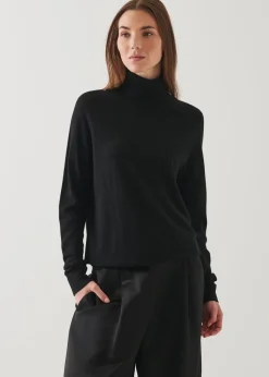 PATRICK ASSARAF Superfine Merino Boyfriend Turtleneck|Women Knitwear
