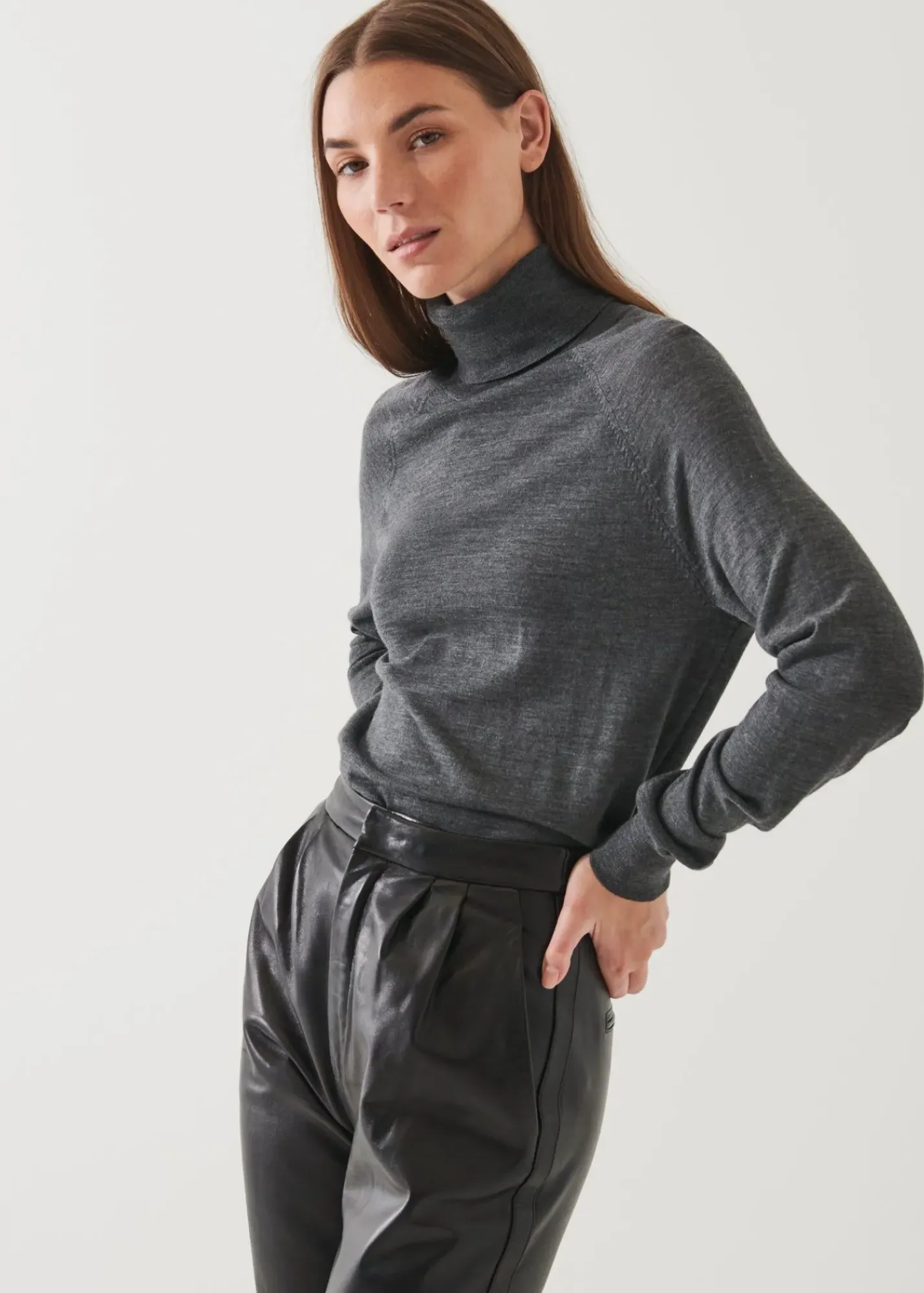 PATRICK ASSARAF Superfine Merino Boyfriend Turtleneck|Women Knitwear