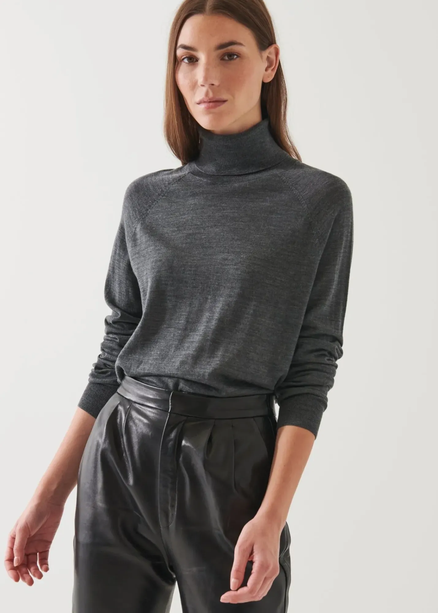 PATRICK ASSARAF Superfine Merino Boyfriend Turtleneck|Women Knitwear