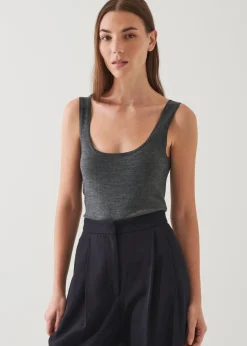 PATRICK ASSARAF Superfine Merino Crew Tank|Women Knitwear