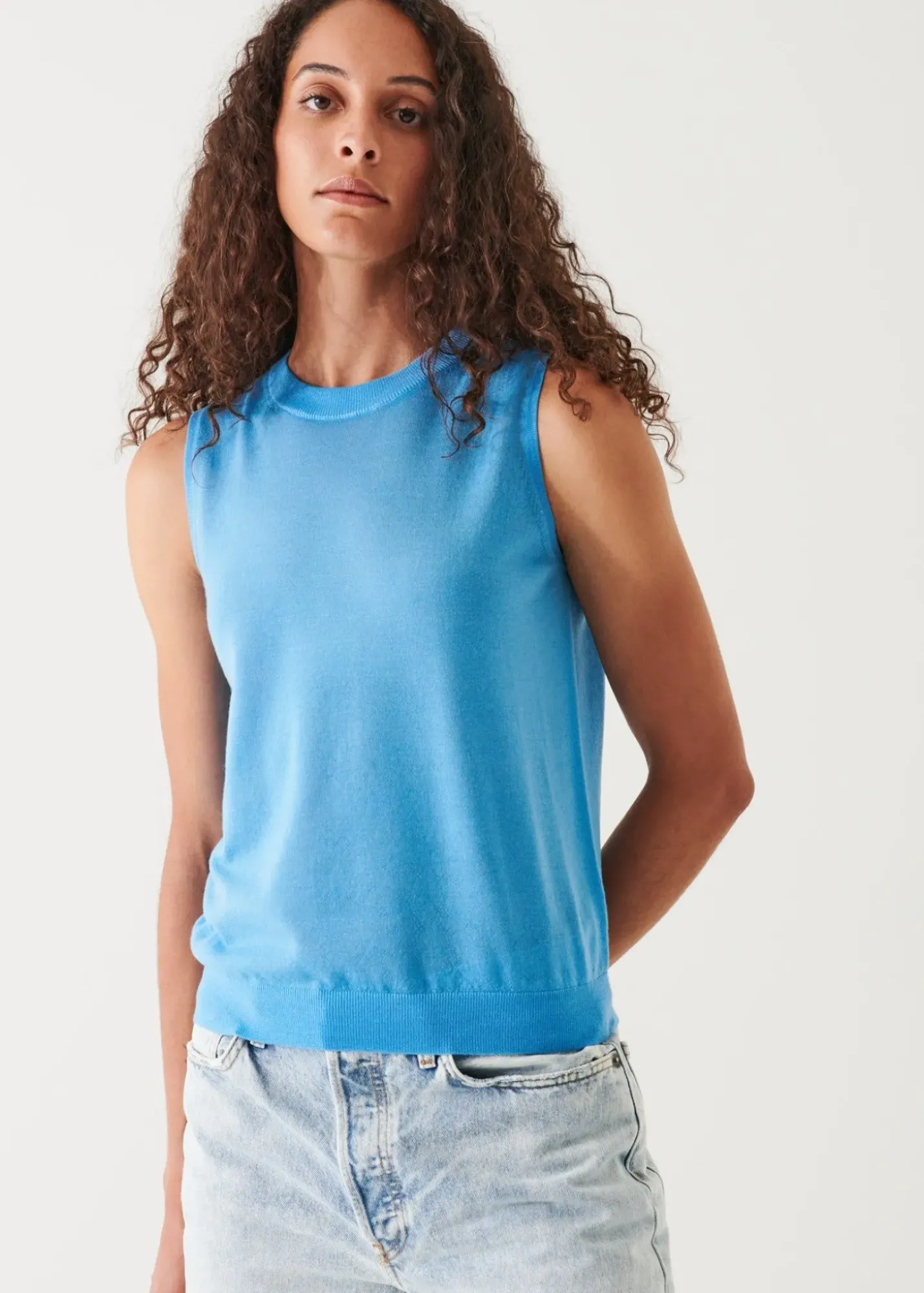 PATRICK ASSARAF Superfine Merino Crew Tank|Women Knitwear