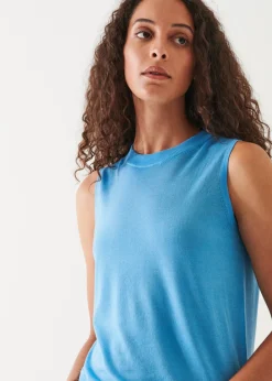 PATRICK ASSARAF Superfine Merino Crew Tank|Women Knitwear