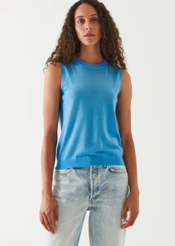 PATRICK ASSARAF Superfine Merino Crew Tank|Women Knitwear