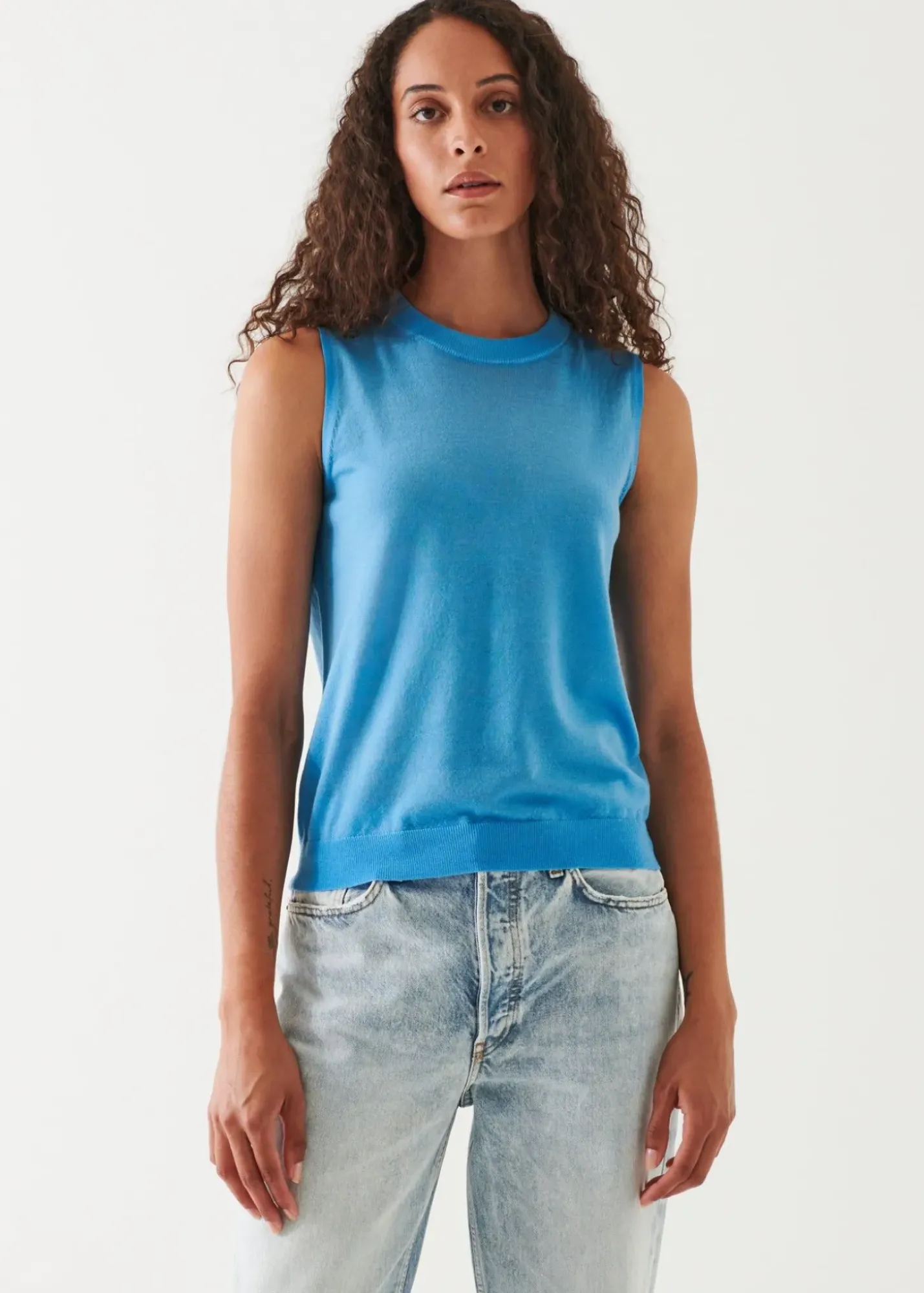 PATRICK ASSARAF Superfine Merino Crew Tank|Women Knitwear