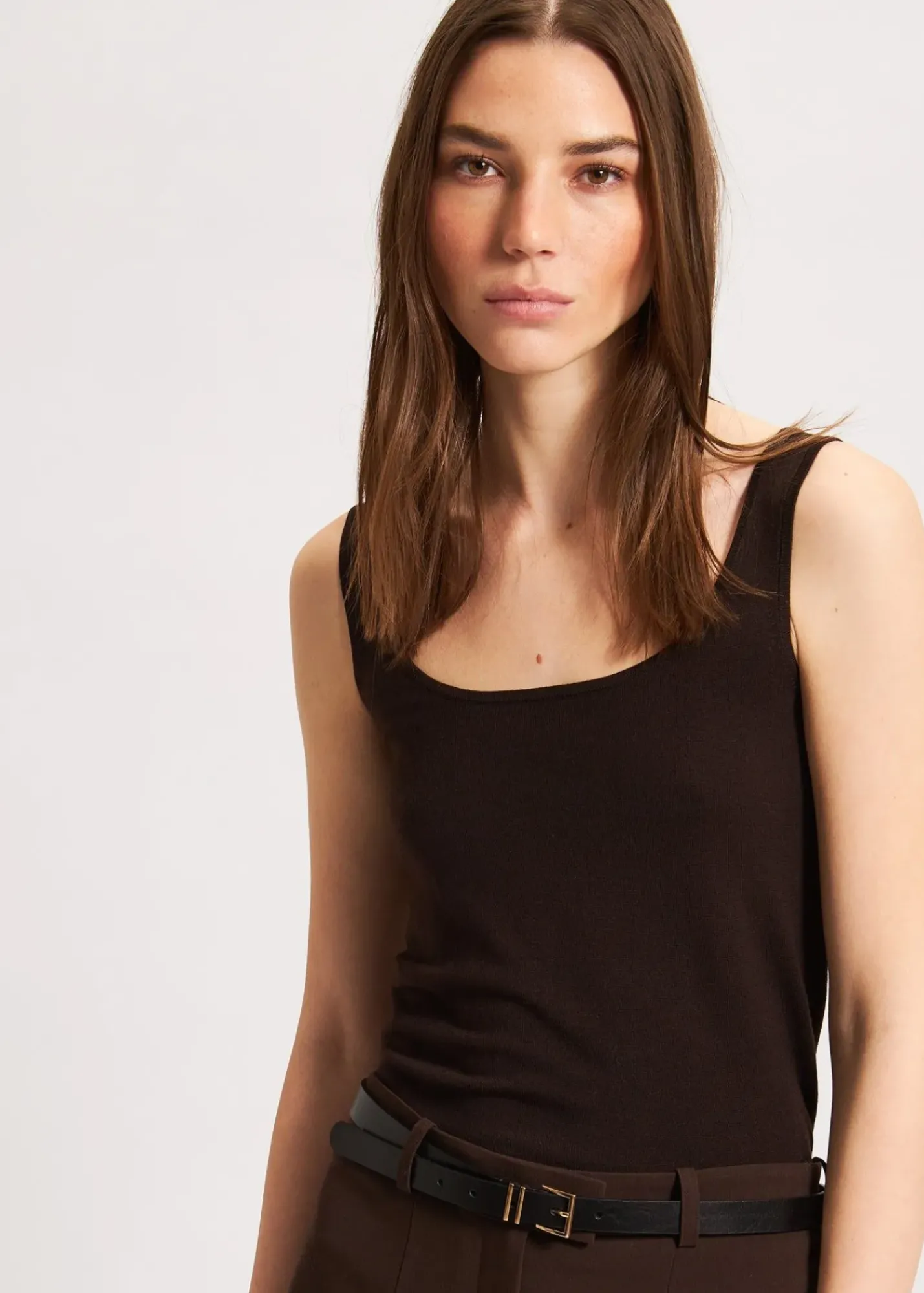PATRICK ASSARAF Superfine Merino Crew Tank|Women Knitwear
