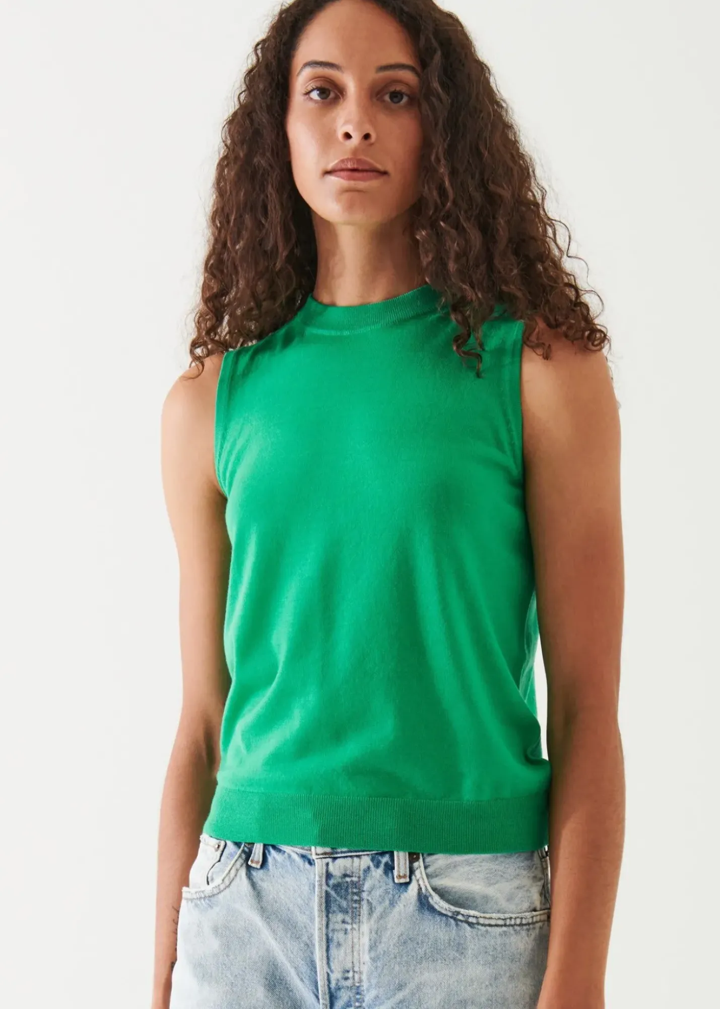 PATRICK ASSARAF Superfine Merino Crew Tank|Women Knitwear