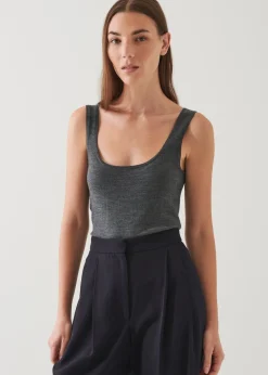 PATRICK ASSARAF Superfine Merino Fitted Tank|Women Knitwear