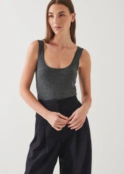 PATRICK ASSARAF Superfine Merino Fitted Tank|Women Knitwear