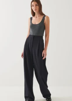 PATRICK ASSARAF Superfine Merino Fitted Tank|Women Knitwear
