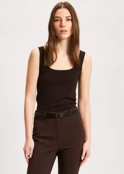 PATRICK ASSARAF Superfine Merino Fitted Tank|Women Knitwear
