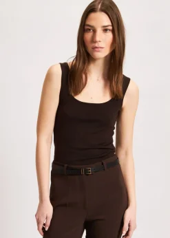 PATRICK ASSARAF Superfine Merino Fitted Tank|Women Knitwear