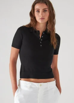 PATRICK ASSARAF Superfine Merino Lyocell Short Sleeve Polo|Women Knitwear