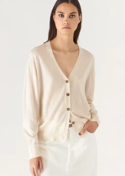 PATRICK ASSARAF Superfine Merino Lyocell Relaxed Cardigan|Women Knitwear