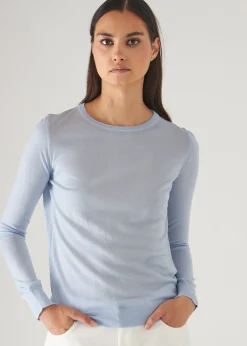 PATRICK ASSARAF Superfine Merino Lyocell Crewneck Sweater|Women Knitwear