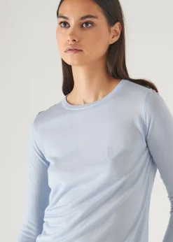 PATRICK ASSARAF Superfine Merino Lyocell Crewneck Sweater|Women Knitwear