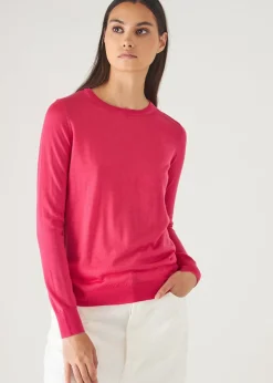 PATRICK ASSARAF Superfine Merino Lyocell Crewneck Sweater|Women Knitwear