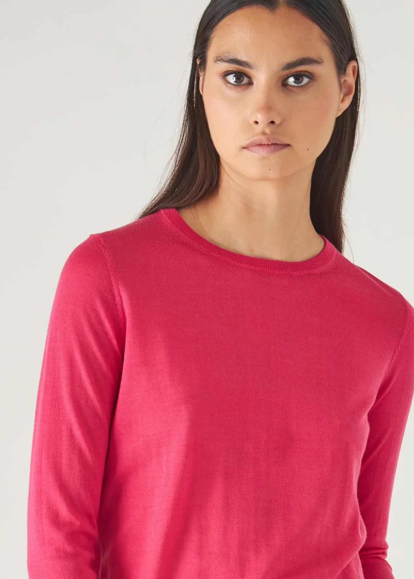 PATRICK ASSARAF Superfine Merino Lyocell Crewneck Sweater|Women Knitwear