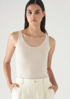 PATRICK ASSARAF Superfine Merino Lyocell Scoop Neck Tank|Women Knitwear