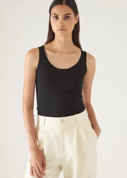 PATRICK ASSARAF Superfine Merino Lyocell Scoop Neck Tank|Women Knitwear