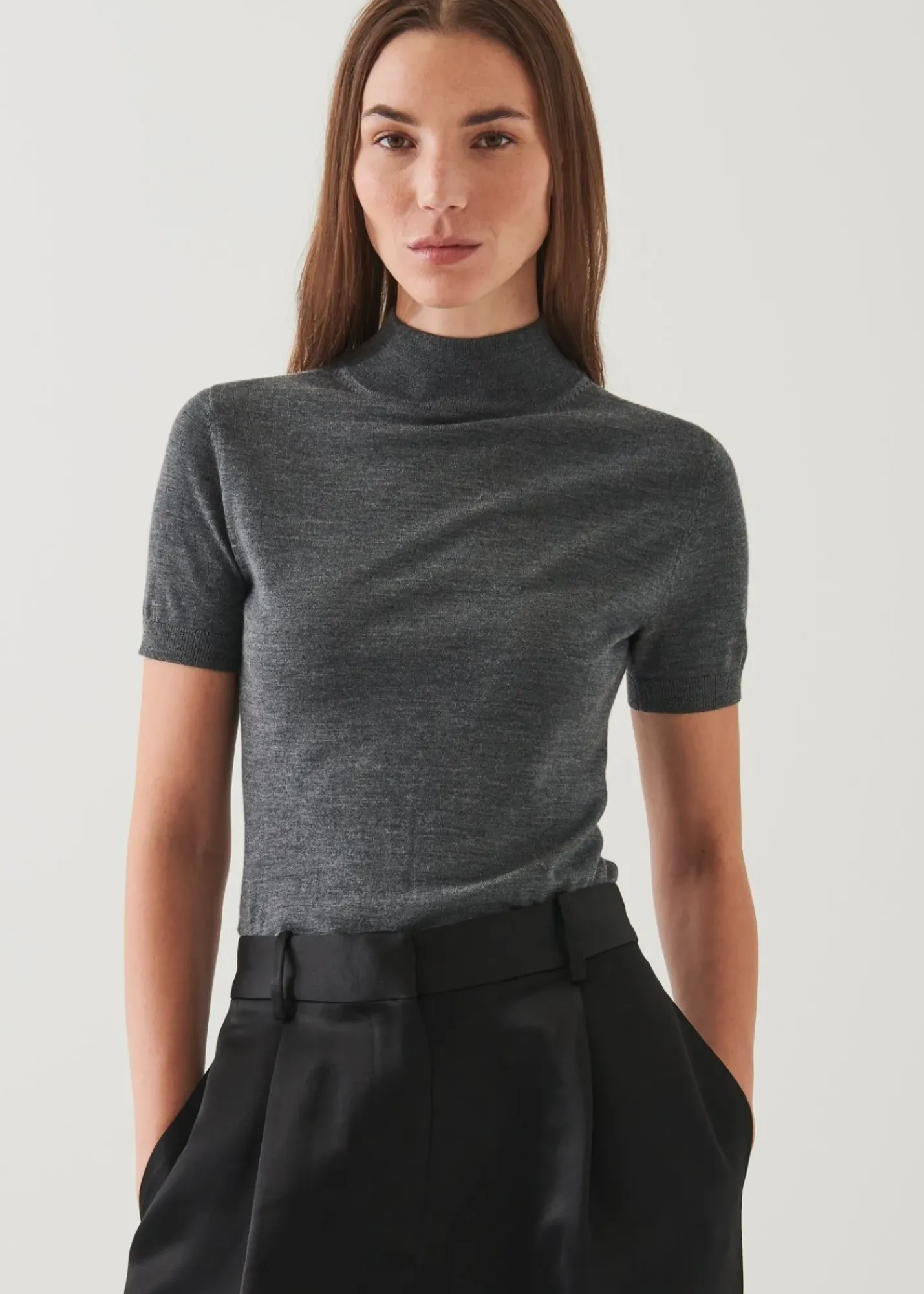 PATRICK ASSARAF Superfine Merino Mock Neck|Women Knitwear