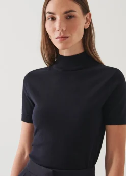 PATRICK ASSARAF Superfine Merino Mock Neck|Women Knitwear