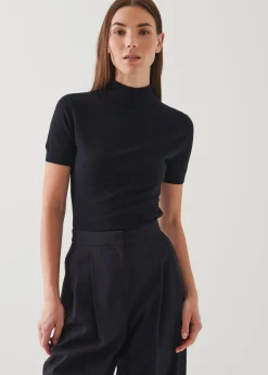 PATRICK ASSARAF Superfine Merino Mock Neck|Women Knitwear