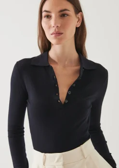 PATRICK ASSARAF Superfine Merino Polo|Women Knitwear