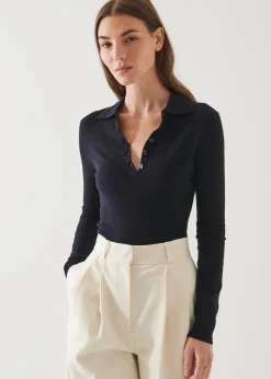 PATRICK ASSARAF Superfine Merino Polo|Women Knitwear