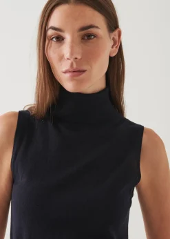 PATRICK ASSARAF Superfine Merino Sleeveless Turtleneck|Women Knitwear