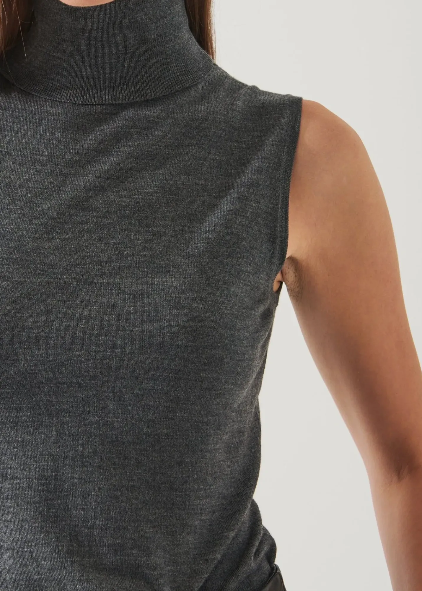 PATRICK ASSARAF Superfine Merino Sleeveless Turtleneck|Women Knitwear