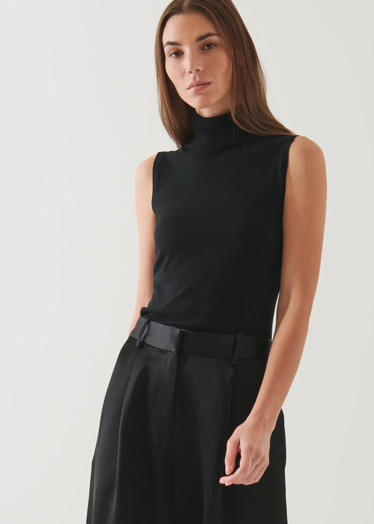 PATRICK ASSARAF Superfine Merino Sleeveless Turtleneck|Women Knitwear