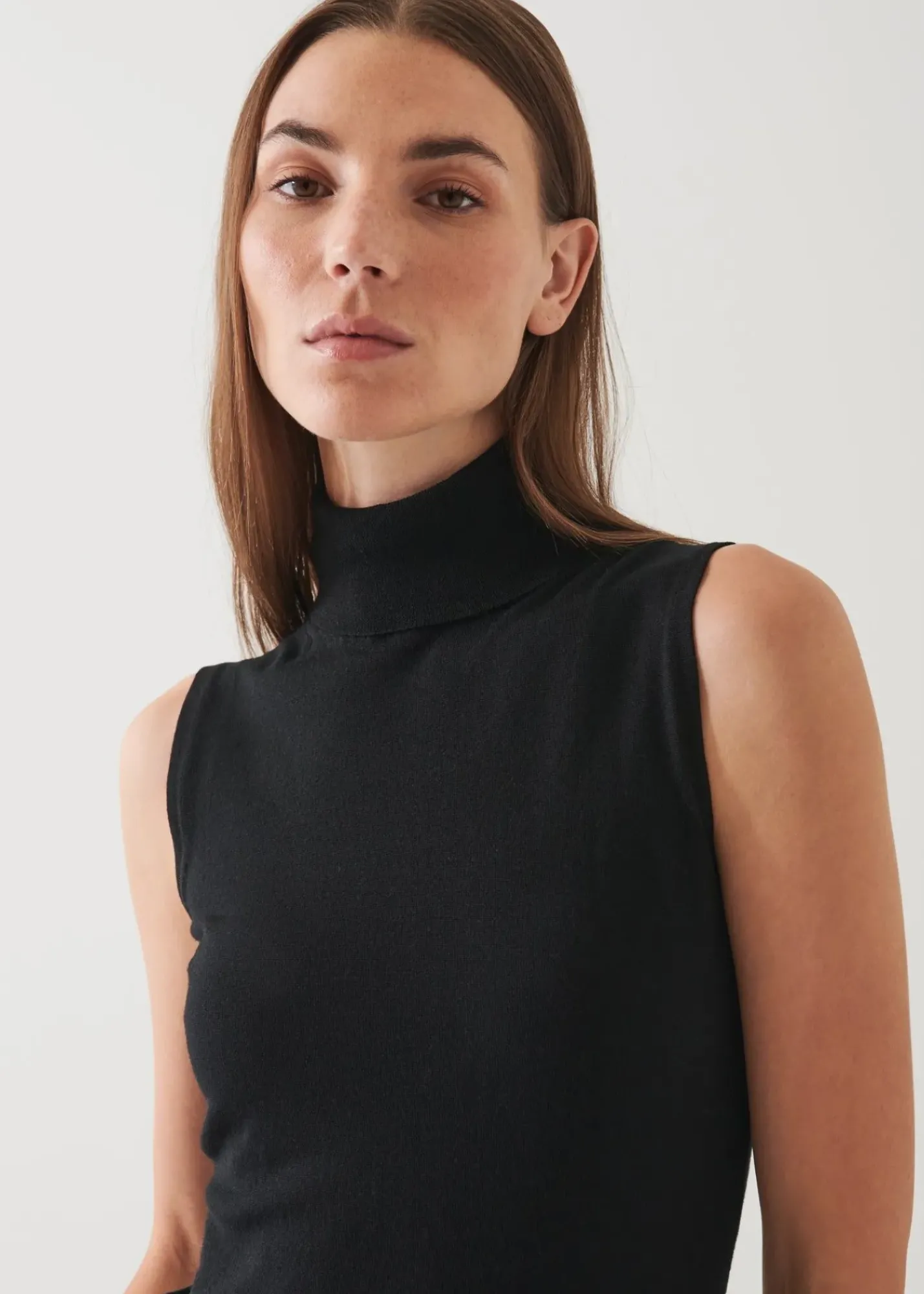PATRICK ASSARAF Superfine Merino Sleeveless Turtleneck|Women Knitwear