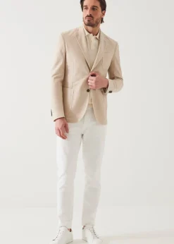 PATRICK ASSARAF Textured Cotton Linen Blend Blazer|Men Blazers