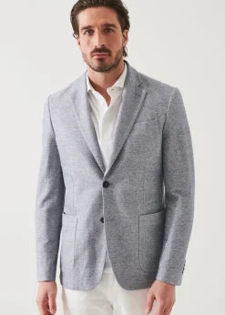 PATRICK ASSARAF Textured Cotton Linen Blend Blazer|Men Blazers