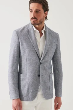 PATRICK ASSARAF Textured Cotton Linen Blend Blazer|Men Blazers