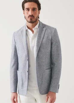 PATRICK ASSARAF Textured Cotton Linen Blend Blazer|Men Blazers
