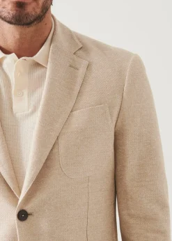 PATRICK ASSARAF Textured Cotton Linen Blend Blazer|Men Blazers