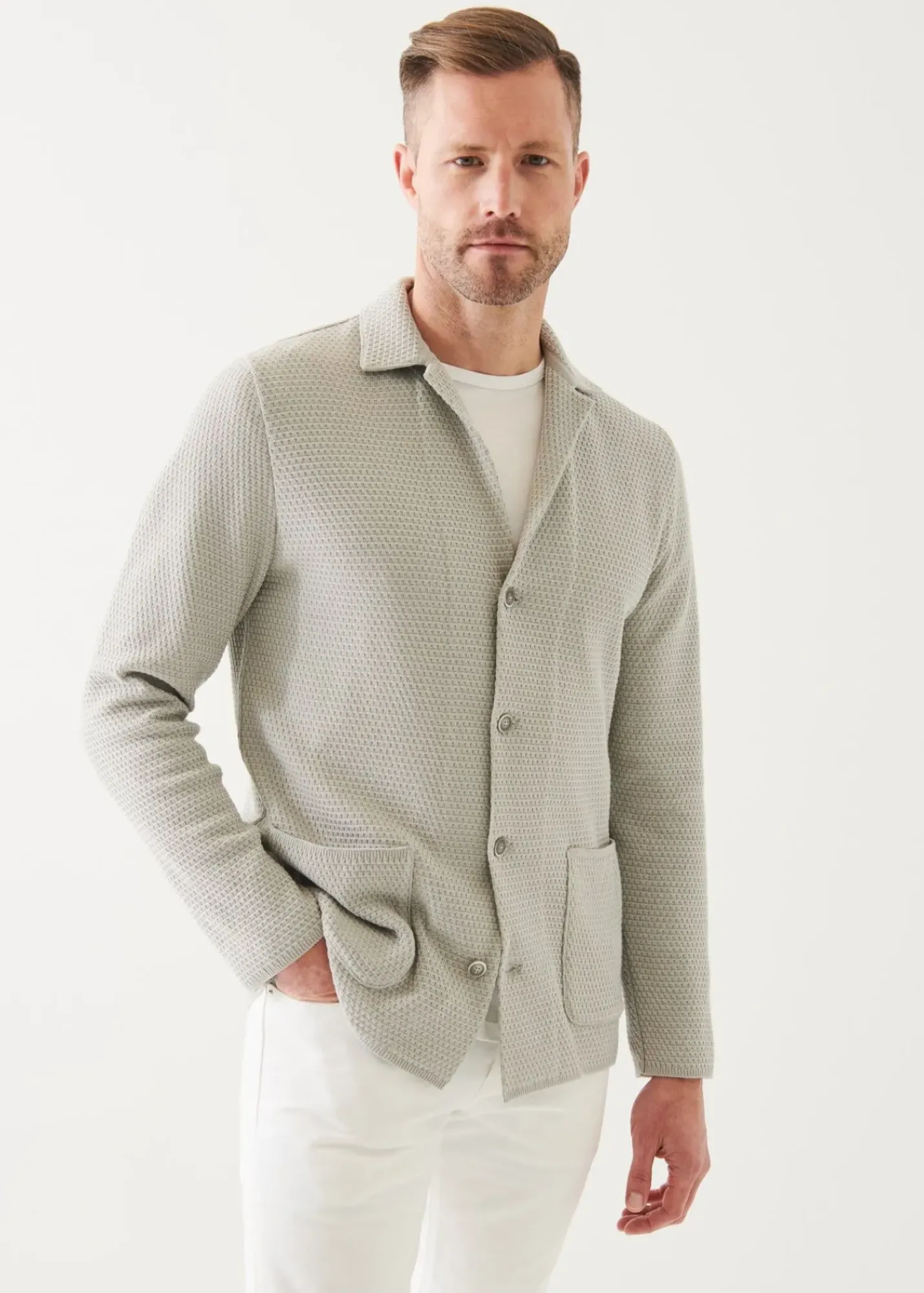 PATRICK ASSARAF Textured Knit Blazer|Men Blazers
