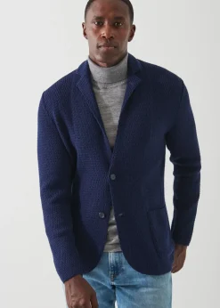 PATRICK ASSARAF Textured Knit Sweater Jacket|Men Blazers