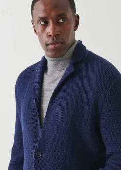 PATRICK ASSARAF Textured Knit Sweater Jacket|Men Blazers