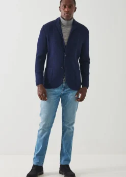 PATRICK ASSARAF Textured Knit Sweater Jacket|Men Blazers
