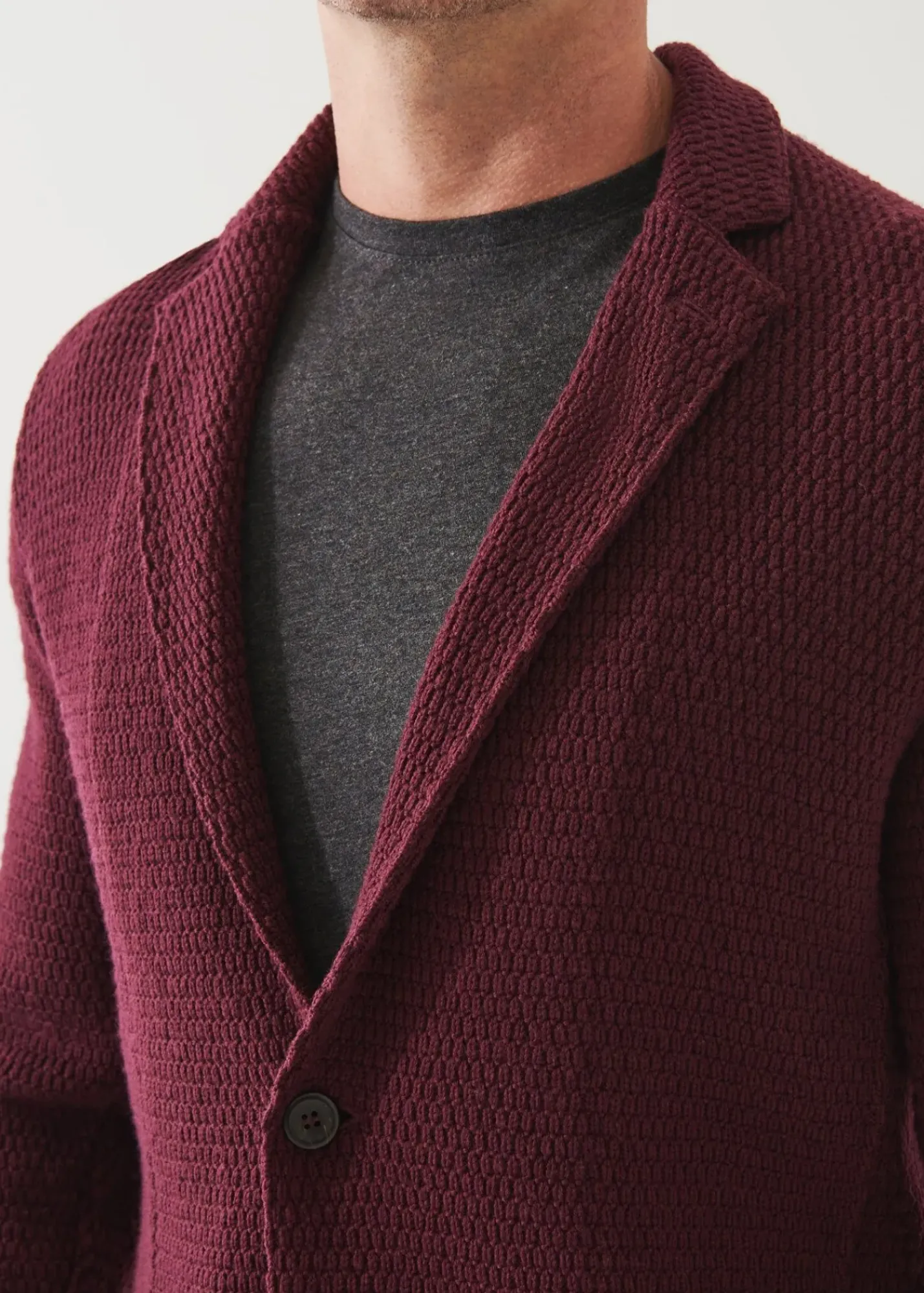 PATRICK ASSARAF Textured Knit Sweater Jacket|Men Blazers