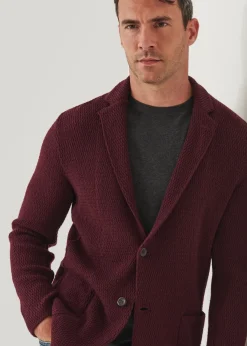 PATRICK ASSARAF Textured Knit Sweater Jacket|Men Blazers