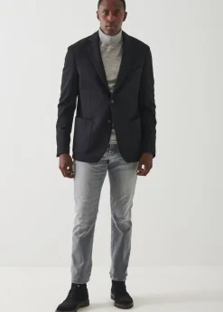 PATRICK ASSARAF Textured Nylon Two-Button Blazer|Men Blazers