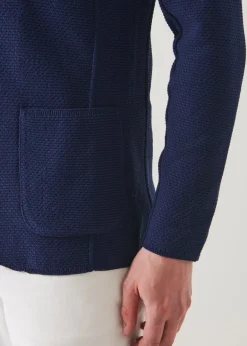 PATRICK ASSARAF Textured Stitch Cotton Blazer|Men Blazers